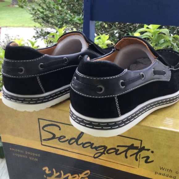 Men’s Sedagatti Casual Slip On Boat Shoes, size 7, Black - Picture 5 of 6